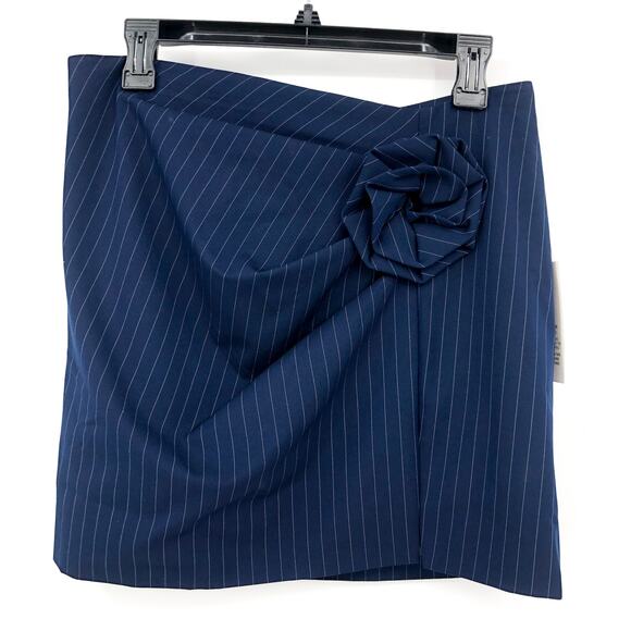 BARDOT Women's Layton Pin Stripe Mini Skirt Large US 8 Navy Blue NWT - Picture 6 of 13
